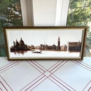 Vintage Venice Oil Painting Gondola Scene Signed Framed Art